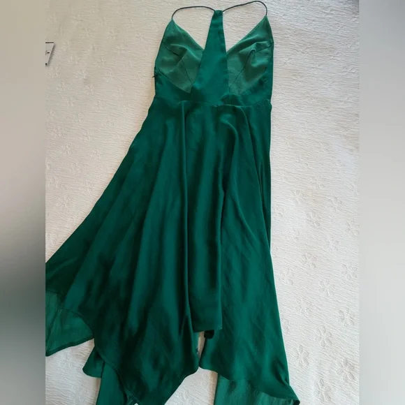 Formal Midi Dress emerald green size 8 sleeveless - Picture 11 of 15